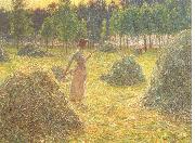 Emile Claus Hay stacks oil painting